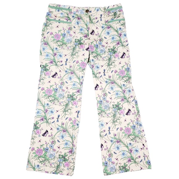 Casual Corner Pants - Casual Corner Pants Floral Print Straight Leg Size 6 Beige Gardencore Y2K